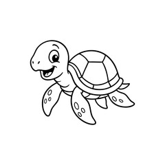 Cute Sea Turtle Cartoon