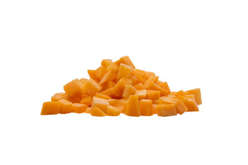Carrot, Carrots cut into pieces on white background, png