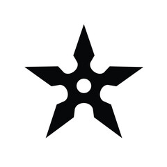 Black silhouette of a shuriken star icon ninja weapon © dipu