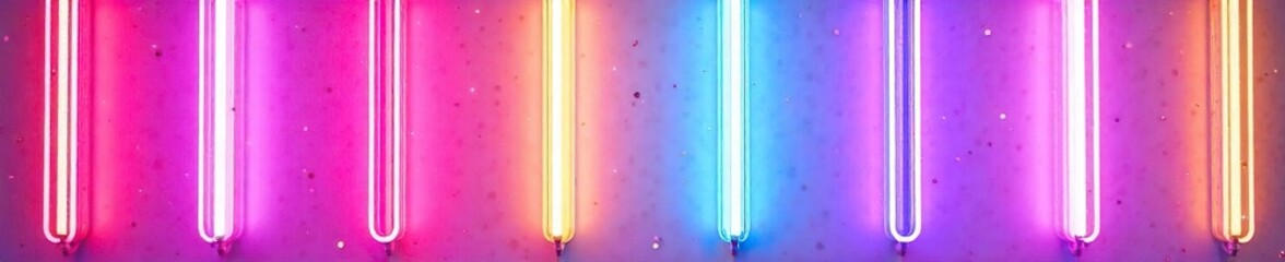 Glowing Neon Signs Vibrant Tubes Isolated on White Background - Perfect for Futuristic Graphic Design Projects