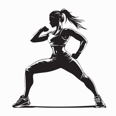 Fitness woman active girl healthy lifestyle workout girl athletic woman sport illustration