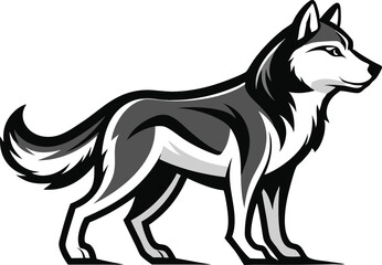 Obraz premium Majestic Siberian Husky Dog Breed Profile Illustration