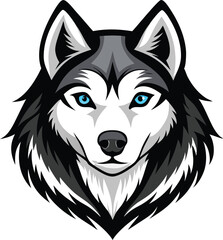 Naklejka premium Majestic Husky Dog Head Vector Illustration