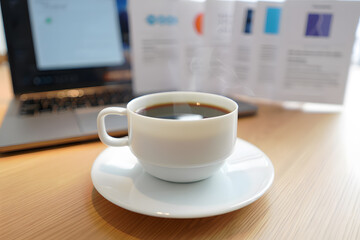 Morning Motivation Coffee Break with Technology and Documents