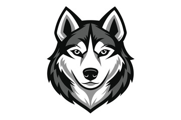 Majestic Husky Dog Head Vector Illustration