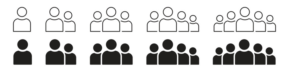 People group icons set. User Avatars, team,community, audience, and populaton symbiol