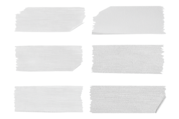 Gray adhesive tape isolated on transparent background. Paper tape sticker with ripped edges. scotch plastic. Torn masking tape set. Template mockup for message, labels, add text, Design elements. PNG