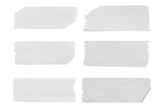 Gray adhesive tape isolated on transparent background. Paper tape sticker with ripped edges. scotch plastic. Torn masking tape set. Template mockup for message, labels, add text, Design elements. PNG - Powered by Adobe