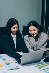 Accounting company provide finance and taxation planning for profitable cash flow, Auditor and accountant team working in office, analyze financial data and accounting record with calculator.Insight