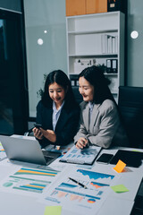 Accounting company provide finance and taxation planning for profitable cash flow, Auditor and accountant team working in office, analyze financial data and accounting record with calculator.Insight