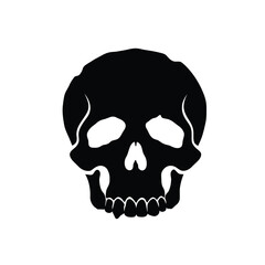 Black skull icon on white background symbol