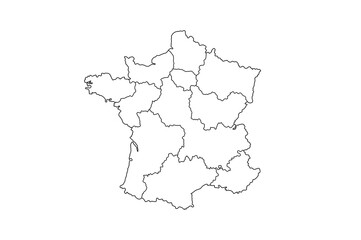 フランス地方白地図