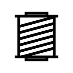 Outline icon of the coil in black, on a clean white background. 
Minimalist and scalable design, suitable for accessibility-related graphics, branding, or educational materials.