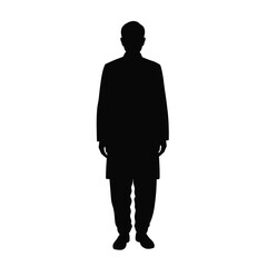 Black silhouette of a man in traditional Indian attire