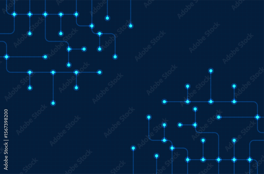 Poster circuit connect lines. network technology and connection concept. decentralized network nodes connec