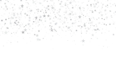Gray stars confetti background. Glittering confetti on a white background.