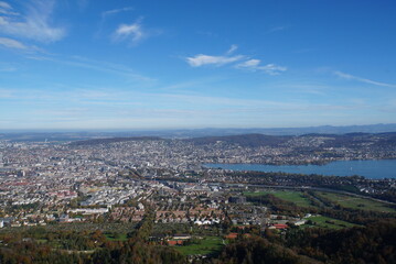 Panorama view from Uetliberg mountain - Zürich