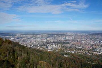 Panorama view from Uetliberg mountain - Zürich