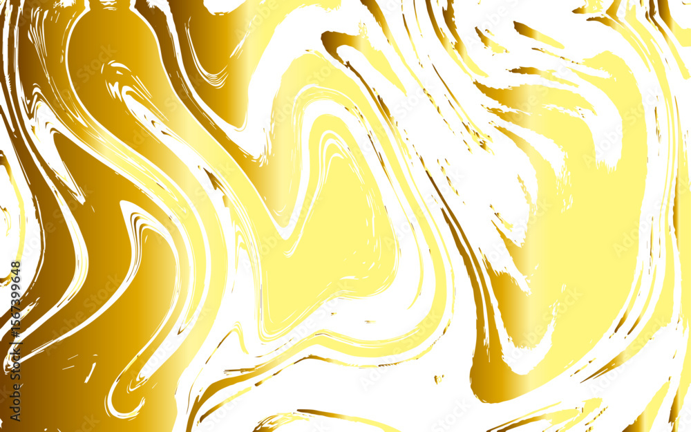 Aufkleber abstract fluid art background with swirling golden gradient and white. marbled effect, with bold, cu