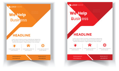 A Corporate business flyer template design set, Brochure design, cover modern layout, annual report, poster, flyer in A4 with colorful business proposal, promotion, advertise, publication, cover pag