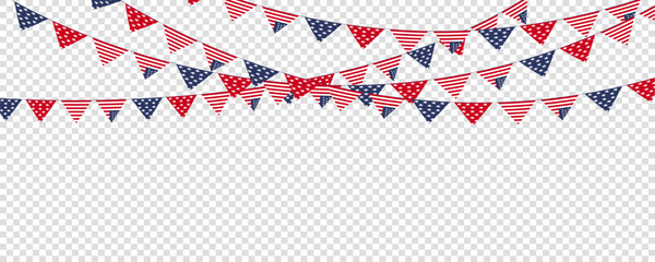 USA Flag Bunting Banner Transparent