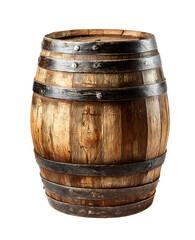 Obraz premium Wooden oak barrel isolated on white background