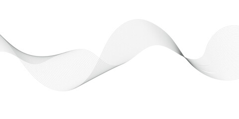 Abstract wavy lines on transparent background with grey smooth element swoosh speed wave modern stream background. You can used for banner, template, business wave curve lines background.