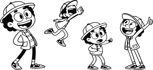 Energetic Kids in Action Illustration