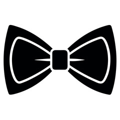 Simple black bow tie silhouette graphic design element