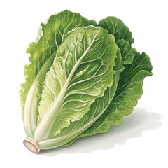 Fresh green lettuce isolated on white background