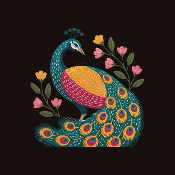 uncommon design for kantha stitching vector art