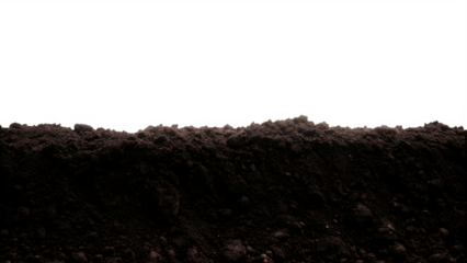 black soil isolated on white background PNG , AI GENERATED