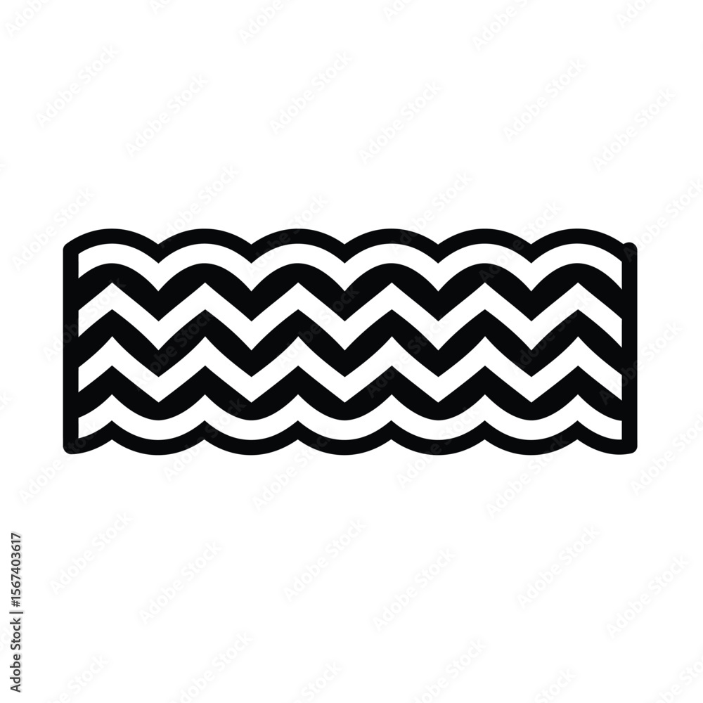 Poster black zigzag and wave pattern border icon vector