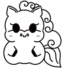 Cute animal cartoon characters for coloring and decoration 