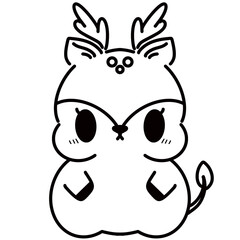 Cute animal cartoon characters for coloring and decoration 