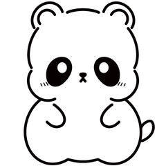 Cute animal cartoon characters for coloring and decoration 