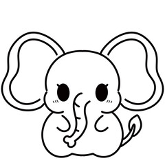 Cute animal cartoon characters for coloring and decoration 