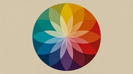 Geometric shapes morph within a circular gradient wheel, using pixel art to express joy, sadness, calm, and anger through color