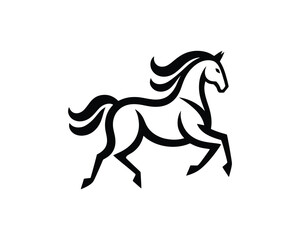 Obraz premium Galloping dynamic vector illustration of a powerful horse