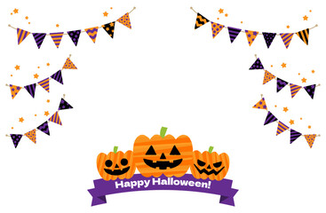 ハロウィンのベクターイラスト かぼちゃ カボチャ ガーランド 
