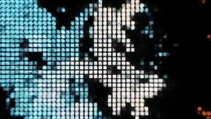 Pixel art vector illustration of a global mosaic pattern with dotted earth continents  4k video - Powered by Adobe