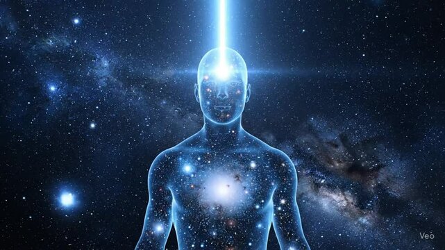Celestial Being Emitting Light Beam from Head

