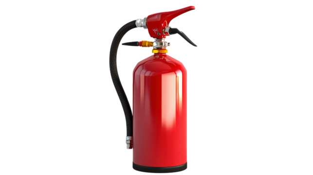 Compact fire extinguisher designed for home use Transparent background, PNG