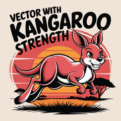 Jumping Kangaroo Outback Vector Illustration