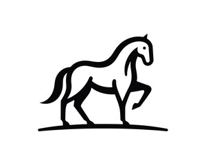 Stylized equestrian logo black vector horse illustration