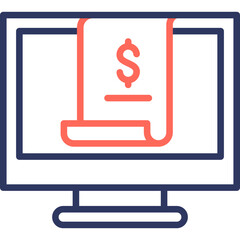 Online Receipt line color icon