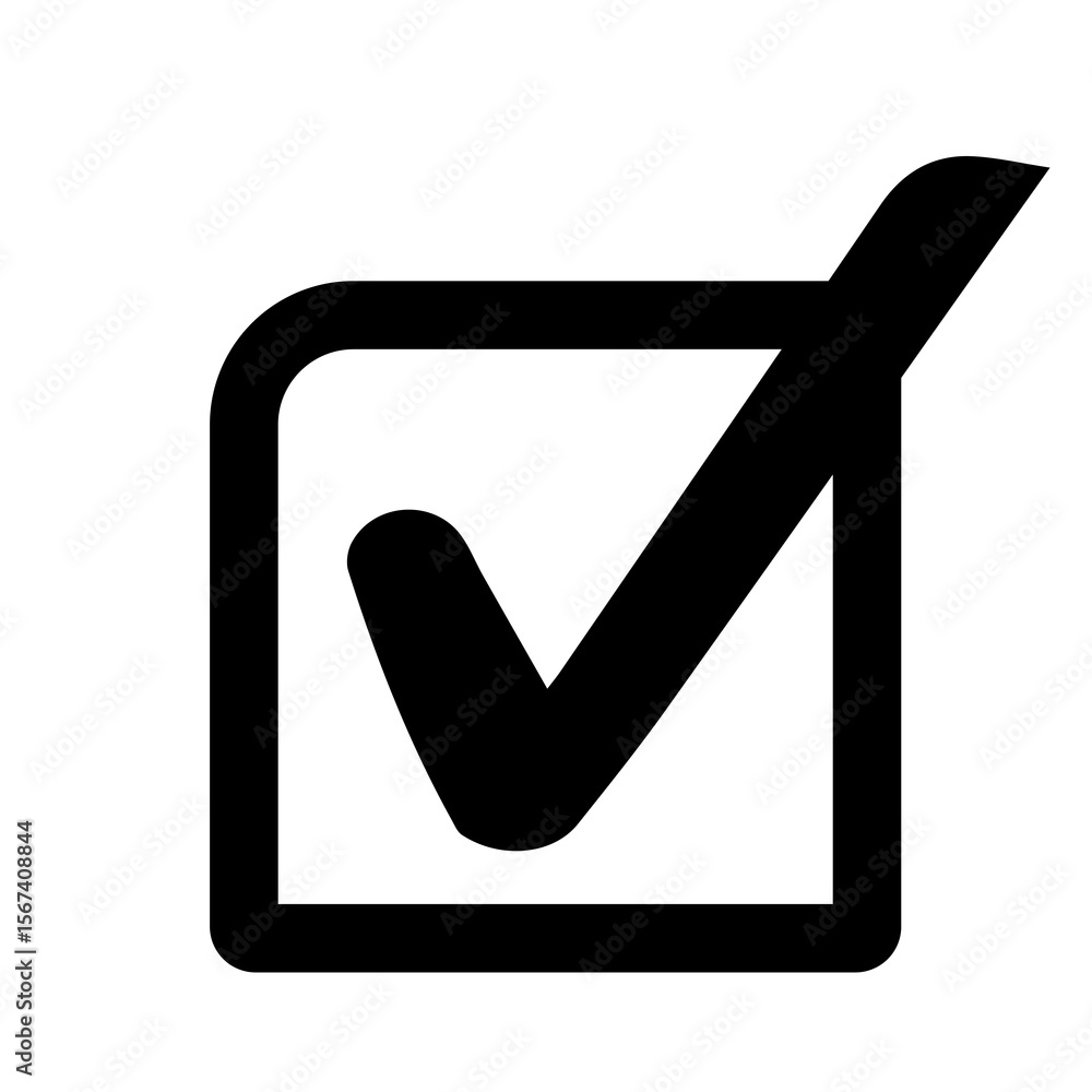 Poster rounded checkbox with check mark selection form icon