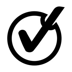 &ldquo;Bold Checkmark Icon &ndash; Minimal Black Circle with Approval Symbol