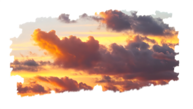 picturesque sunset clouds isolated on white background PNG
