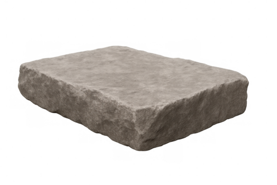 Realistic stone slab isolated on transparent background, perfect for architectural visualization or product placement